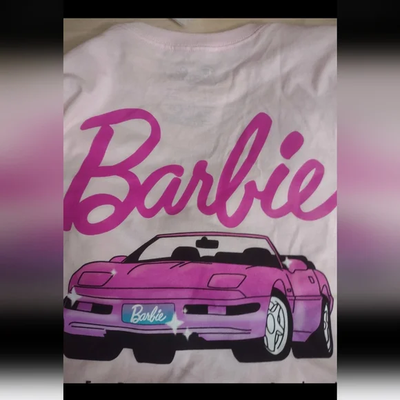 Barbie Movie Fashionista Pink Iconic Logo Dream Car Pink T Shirt Large - Picture 5 of 5